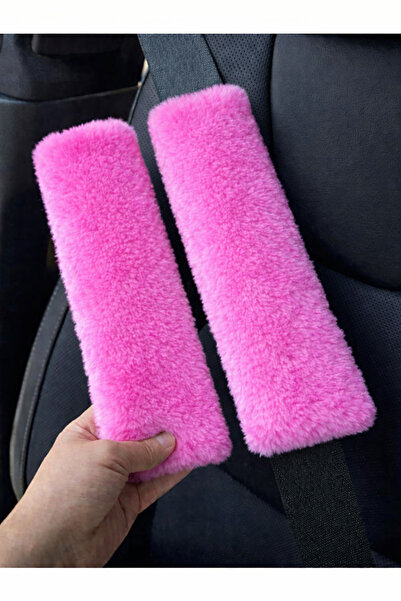 2-Piece Seat Belt Cover Pink Plush Extra Soft (1ST QUALITY)