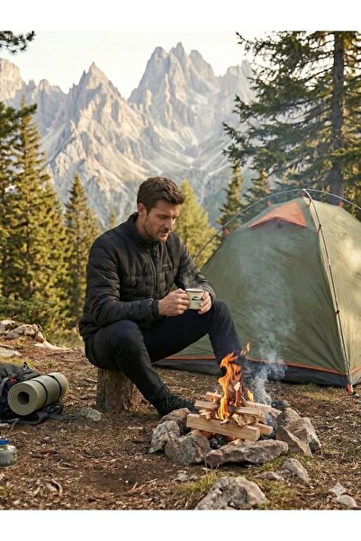 DYNAMO Men's Goose down Black Puffer Jacket High Heat Insulation Lightweight ...