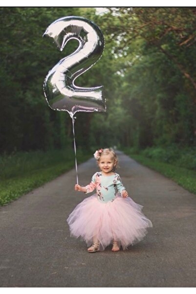 CUGY FOLYO BALON RAKAM HELYUM UYUMLU 100 CM GÜMÜŞ RENK