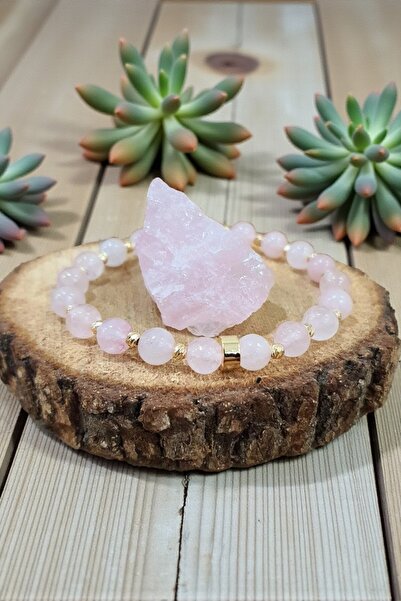 beautifulnaturelstones سوار من حجر الكوارتز الوردي الطبيعي 6 ملم (جذب الحب، ي...