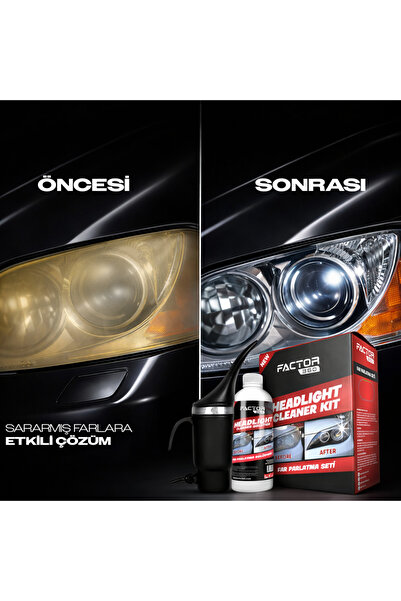 TULPAR KİMYA Factor 360 Far Temizleme Ve Parlatma Seti (HEADLIGHT CLEANER KIT)