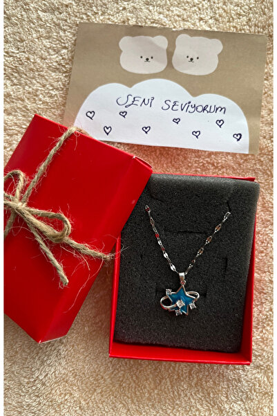 Barila Luxe Kararmaz Silver Çelik Yıldız Kolye Hediyelik Şık Lüx Takı Aksesua...