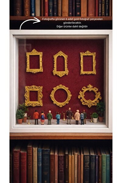 NOVATECH İNOVASYON Gold Mini Çerçeveler 6’lı Ev Dekorasyonu Museum Of Us Sevg...