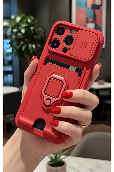 TechTrove iPhone 14 Pro Max Kılıf Kamera Koruma Sürgülü Kartvizitli Kartlıklı...