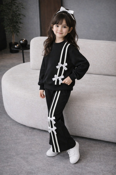 MODA iki iplik siyah eşofman takımı