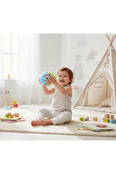 SELAY TOYS Çıngıraklı Peluş Top Oyuncak Çıngıraklı Pelüş Bebek Çocuk Topu Yum...