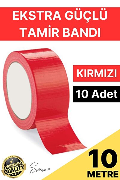 Svein 2 Adet 10 mt Kırmızı Tamir Takviye Kapatıcı Güçlü Onarım Bandı Su Geçir...