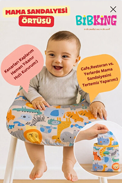 BibKing Mama Sandalyesi Örtüsü Sevimli Hayvanlar Desen