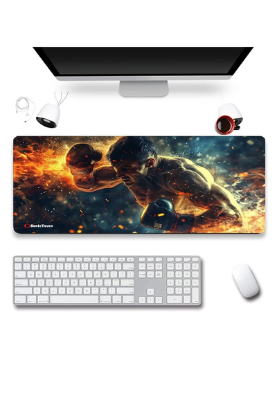 SonicTouch UltraGrand Ring - Tastatură XXL Mouse Pad cu tematică Boxer pentru...