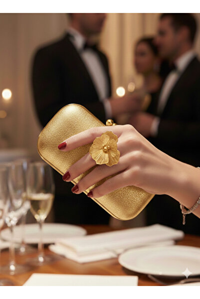 mosmoda Çelik Tel Çiçek Yüzük , Gold