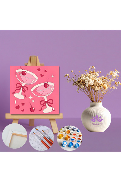 LİLYHOBBYLAND Sayılarla Boyama Kiti 20x20 cm Sevgililer Günü Aşk Dolu Mini Tu...
