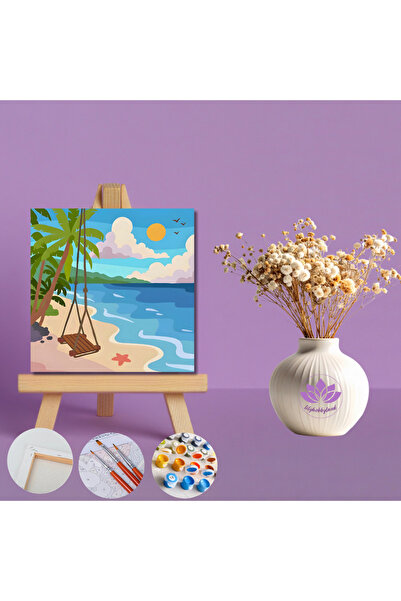 LİLYHOBBYLAND Mini Sayılarla Boyama Kiti 20x20 cm Yaz Esintisi