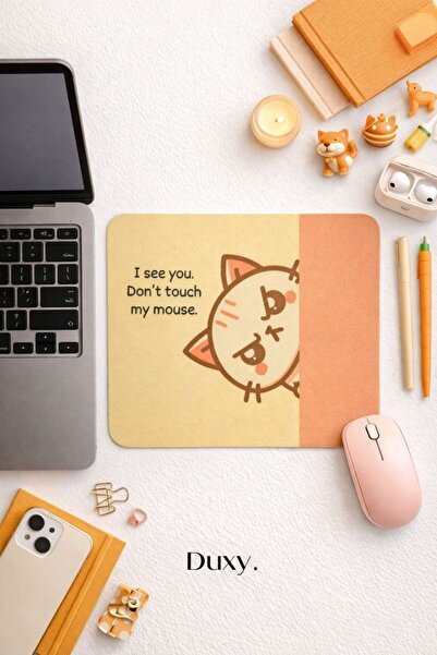 Duxy Yazılı Mouse Pad, 23x19 cm, Kaymaz Taban, Ev, Ofis ve Oyun için Rahat ve...