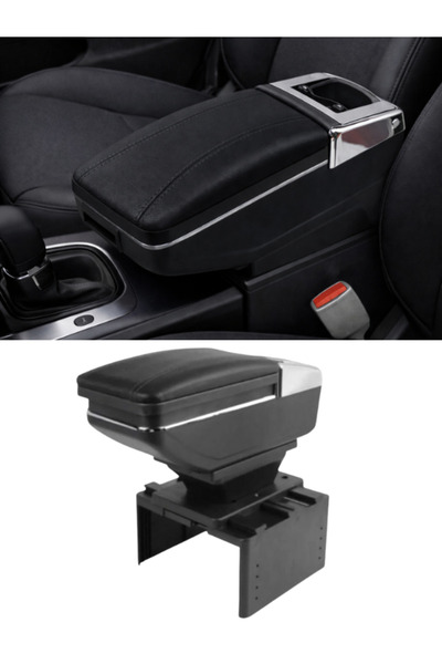 KAPOTO Universal Tüm Araçlara Uyumlu Siyah Sürgülü Kol Dayama Kolçak Bardaklı...