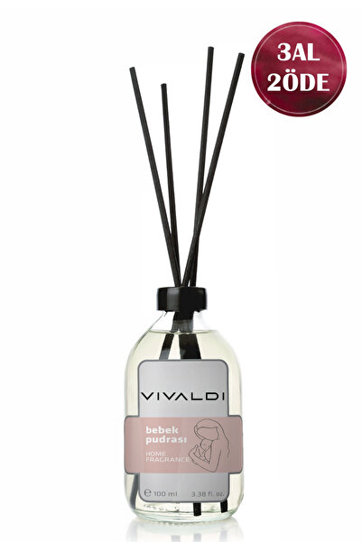 Vivaldi Home Bebek Pudrası Çubuklu Oda Kokusu 100 ml, Temiz ve Yumuşak Koku, ...