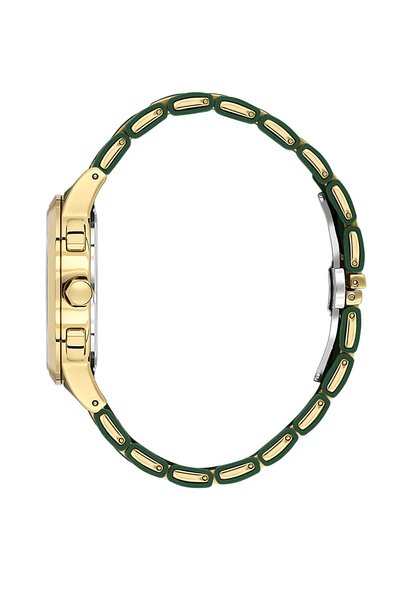 Daniel Klein Exclusive Dark Green and Gold Stainless Steel and Silicone Watch for Men DK.1.14235-4
