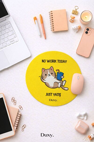 Duxy Espirili Kauçuk Mouse Pad, 19 cm, Kaymaz Taban, Ev Ofis Oyun için Rahat ...
