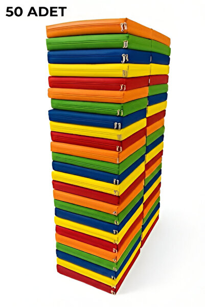 ANAOKULU MİNDERİ 40x40X5CM RENKLİ DERİ ÇOCUK OYUN VE KREŞ EĞİTİM 50'li MİNDER SETİ