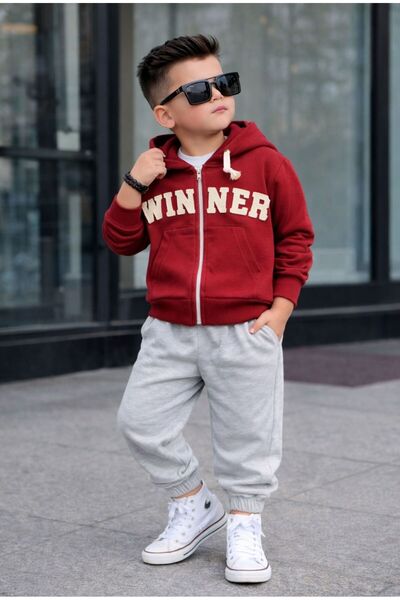 KOKOŞ BEBEK Set de 2 piese pentru băieți Winner Processing, cu cardigan cu gl...