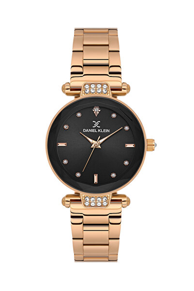 Daniel Klein ساعة نسائية فاخرة من الفولاذ المقاوم للصدأ بلون الذهب الوردي DK....