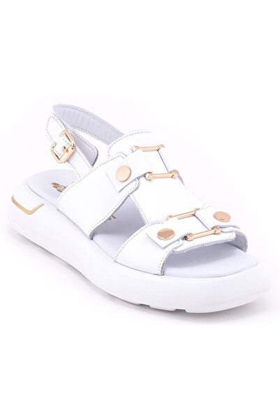 Venüs Tauri Genuine Leather Comfort Orthopedic Women's Sandals White