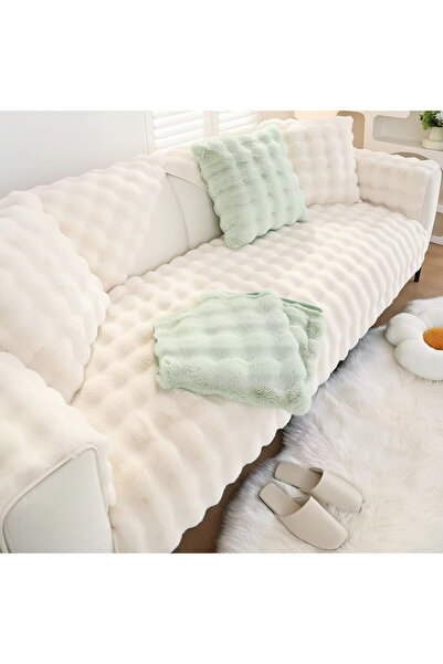 DECORA CASA HOME COLLECTİON غطاء أريكة / غطاء كنبة بنمط فقاعات من القطيفة على...