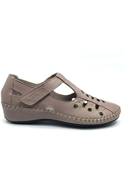 Venüs Burgi Genuine Leather Comfort Orthopedic Women's Sandals Vi̇zon