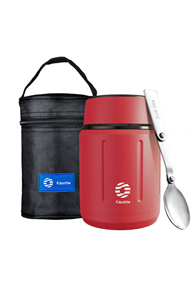 Choice ترمس طعام أحمر سعة 500 مل، مصنوع من الفولاذ المقاوم للصدأ 316، معزول ب...