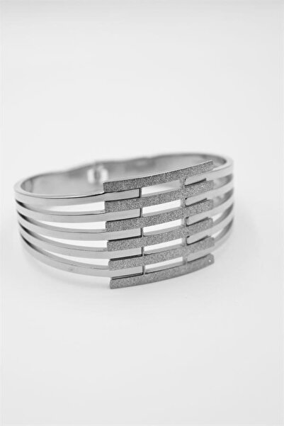 Genel Markalar Yaldızlı Kalın Kaburga Bilezik - Gümüş