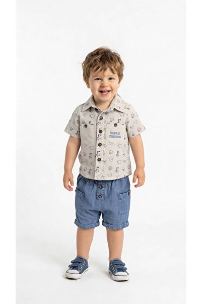The-kid.co Safari Friends – Boys’ 2-Piece Set – Blue