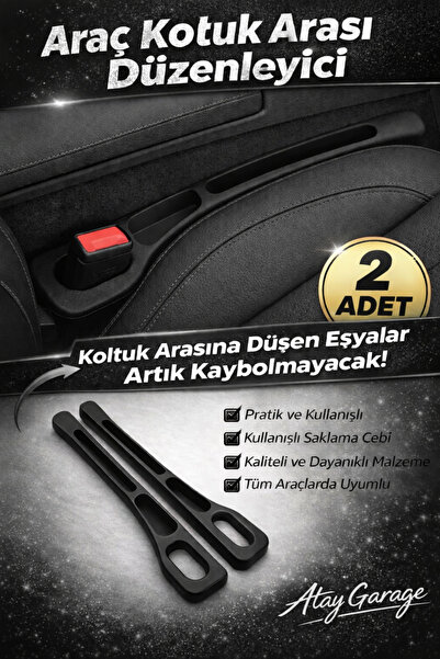 Atay Garage 2 Adet Siyah Renk Araba Koltuk Arası Düzenleyici 40-7cm Ebatlarında