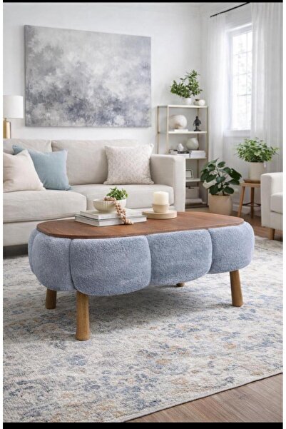 KOKİ DESİGN PAPATYA BOHEM Orta Sehpa Gri Wellsoft Kumaş Kaplamalı