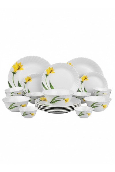 La Opala Classic 44-Piece Opalware Dinner Set - Canary Arch