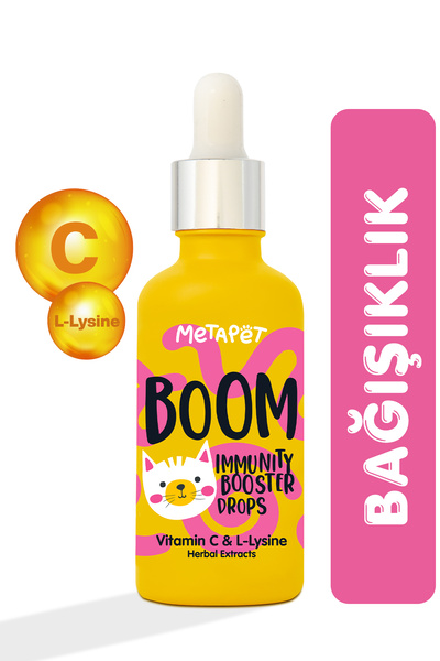 Metapet Kediler için Bağışıklık Sistemi Güçlendirici, C Vitamini ve Lysine Vi...