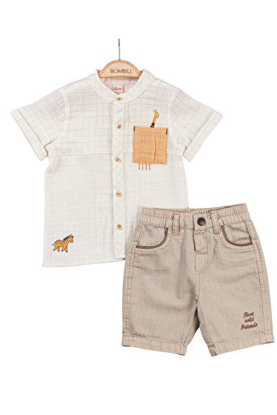 The-kid.co Best Wild Friends – Boys’ 2-Piece Set - Yellow