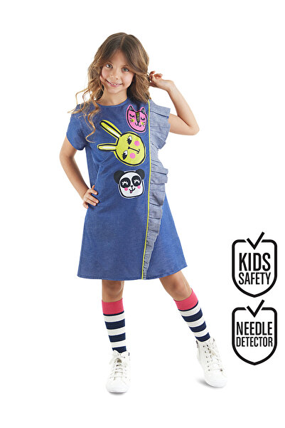 MSHB&G Blaues gewebtes Sommerkleid für Mädchen mit drei Freunden