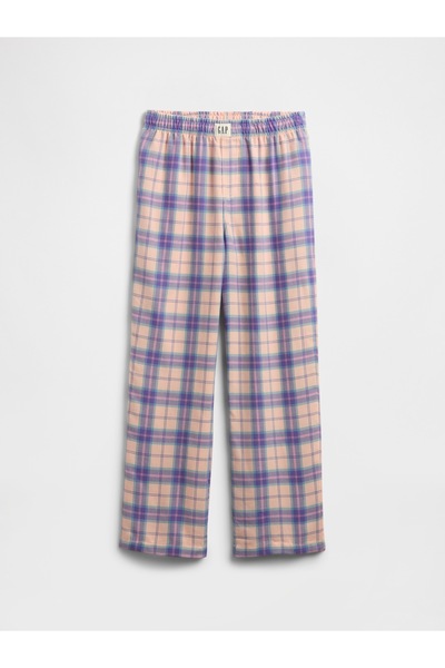 GAP Kız Çocuk Mor %100 Geri Dönüştürülmüş Flannel Pijama Altı
