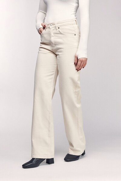 Saade بنطلون جينز نسائي عالي الخصر بقصة مستقيمة من ماري فينتاج