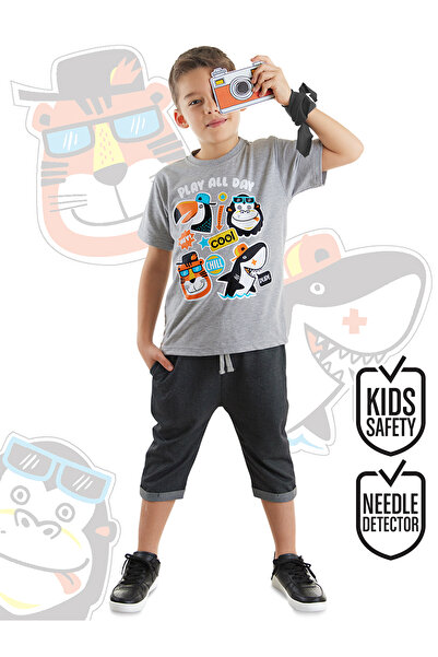 MSHB&G Set de pantaloni scurți Capri pentru tricou de vară pentru băiat negru...