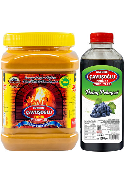 Bozkırlı Çavuşoğlu Odun Ateşinde Kepeksiz Bozkır Tahini 930g+ Üzüm Pekmezi 1000g