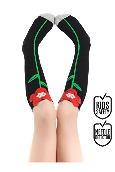 MSHB&G Șosete Poppy Floral Fată Negru