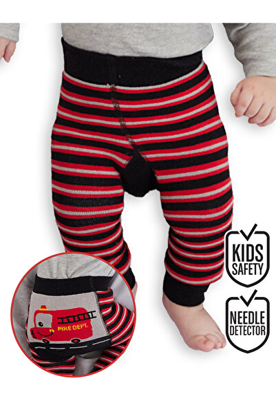 Denokids Colanți-Pantaloni tricotați în dungi pentru bebeluș pompier