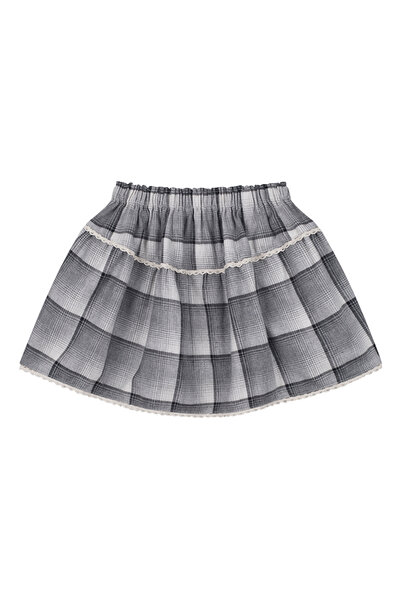 Antebies Gray Plaid Girl's Skirt