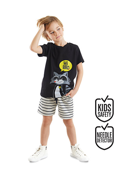 Denokids Set de pantaloni scurți cu tricou Raccoon pentru băiat