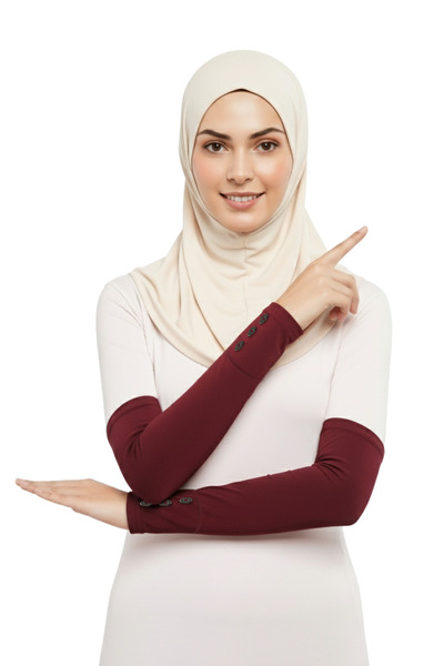 Altobeh Практичний хіджаб з ґудзиками та рукавами з трикотажу для молитви - б...