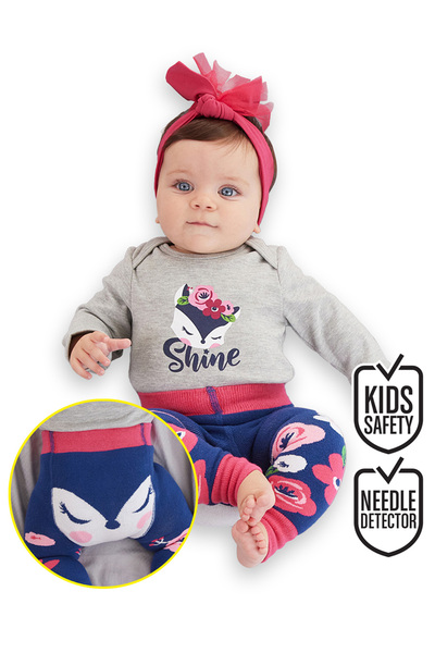 Denokids Tilki Baby Girl Body Harisnya-nadrág szett