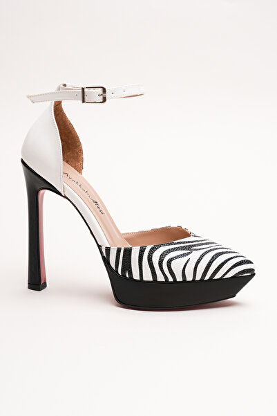 Ayakkabı Ateşi Дамски обувки с твърда платформа и ток Accies Zebra Black Pate...