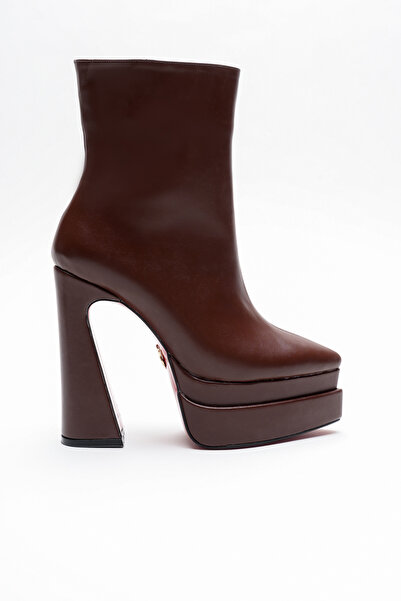 Ayakkabı Ateşi Дамски ботуши с висок ток Mojo Coffee Leather