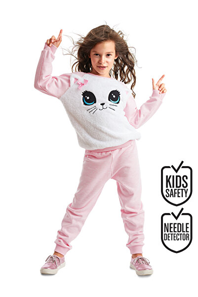 Denokids Girl's Soft Tracksuit Set - Baby Cat