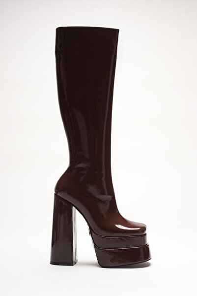 Ayakkabı Ateşi Cizme de damă cu platformă dublă cu toc gros Penny Brown din p...